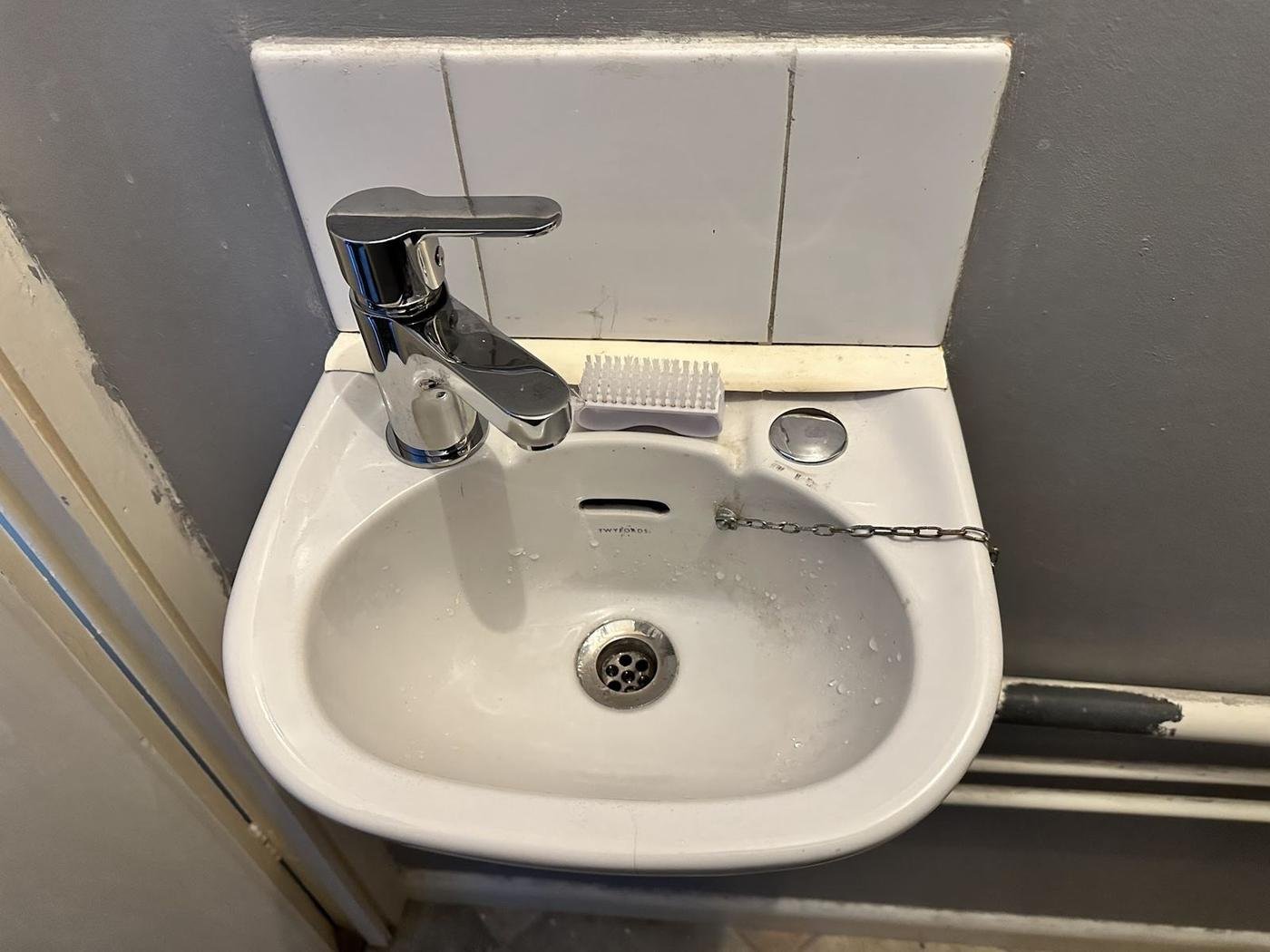 A new chrome basin tap